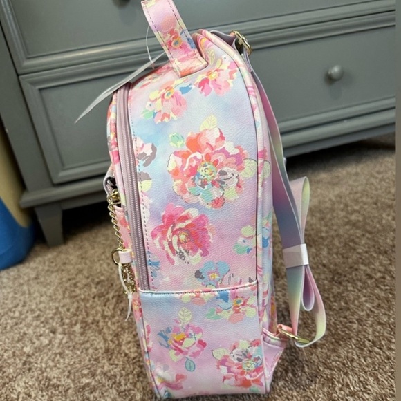 Betsey Johnson “CHARLI” Pink Floral Backpack with Zippered Pouch - NWT - Picture 5 of 6
